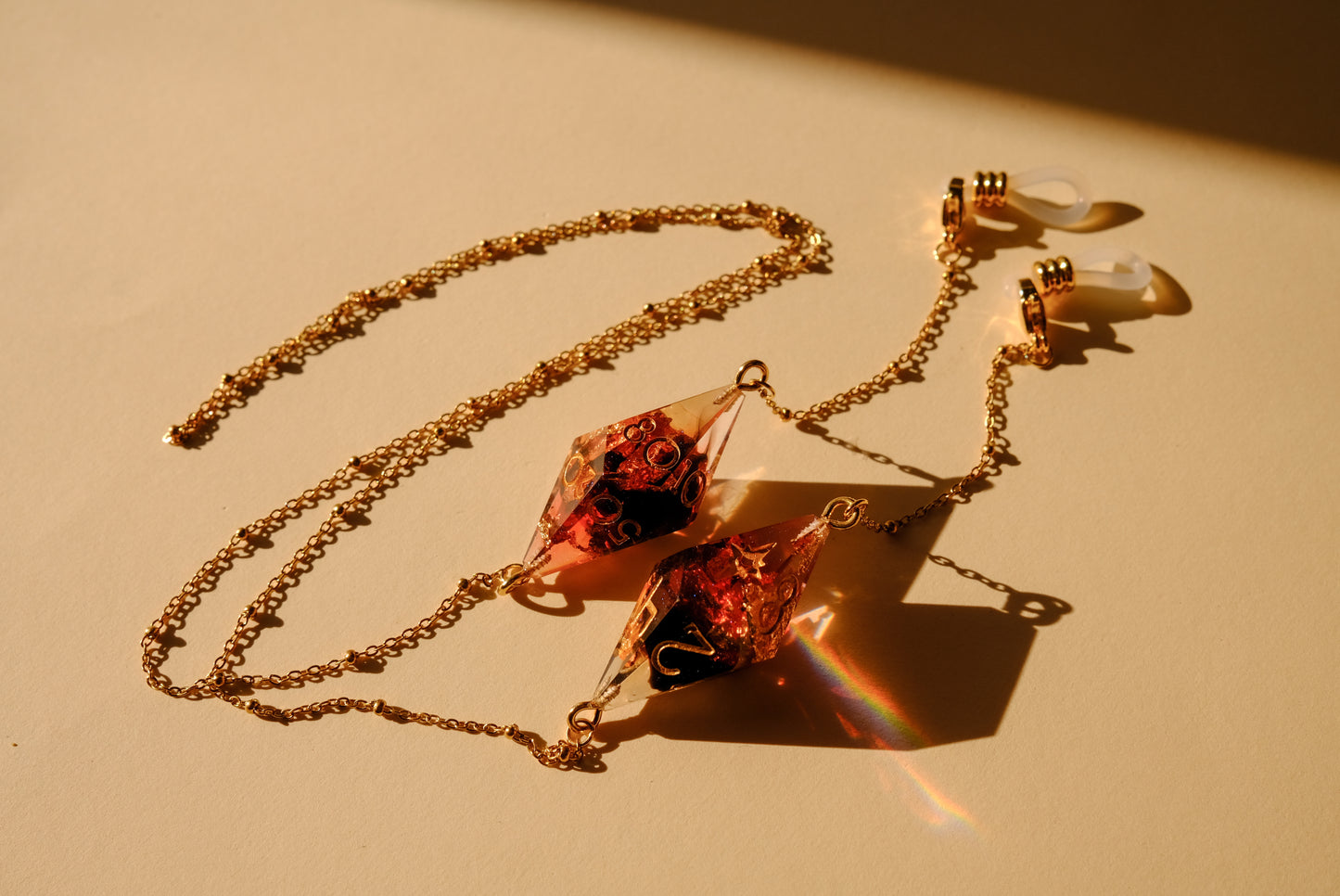 Meteor Swarm D10+Percent Glasses Chain