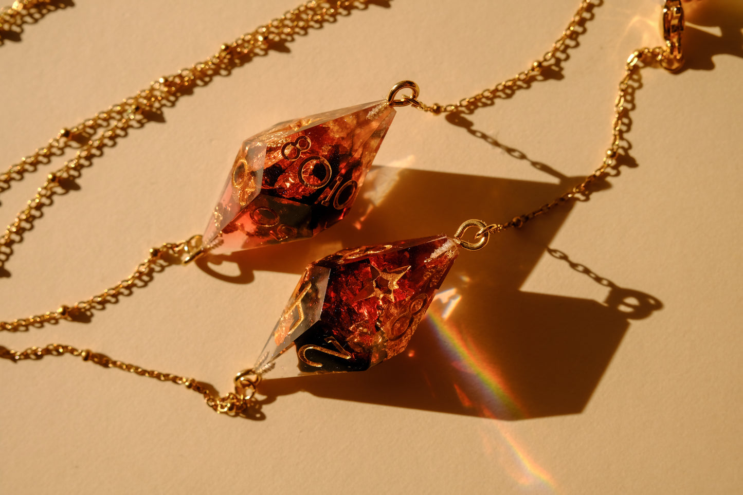 Meteor Swarm D10+Percent Glasses Chain