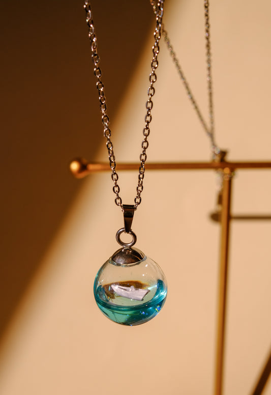Paper Boat in a Bottle Necklace