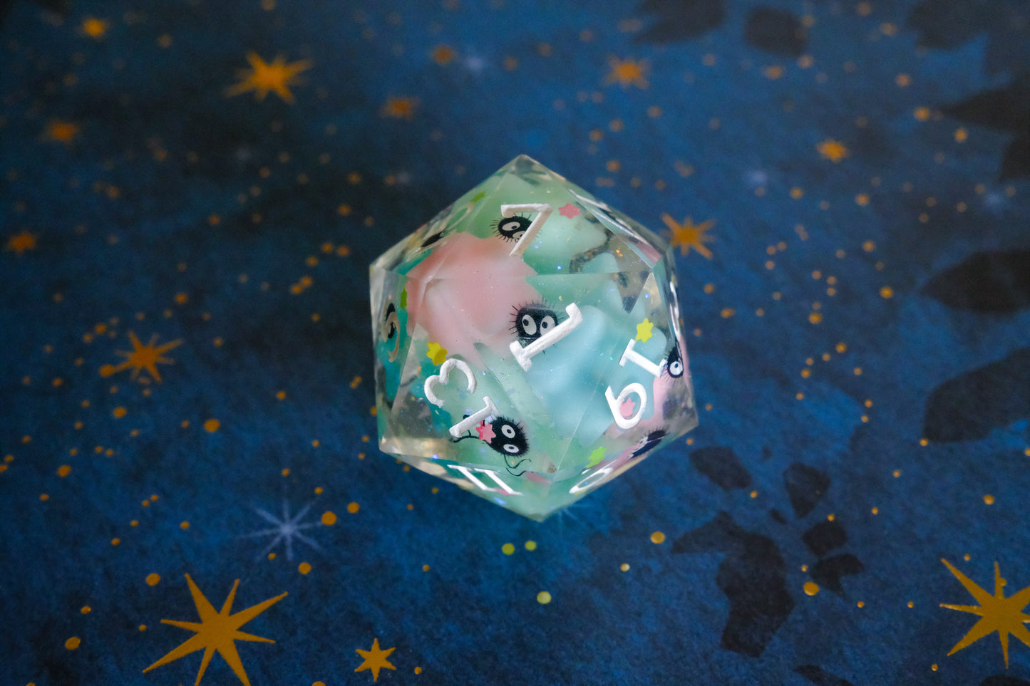 Cyan Pink Soot Sprite Mega D20