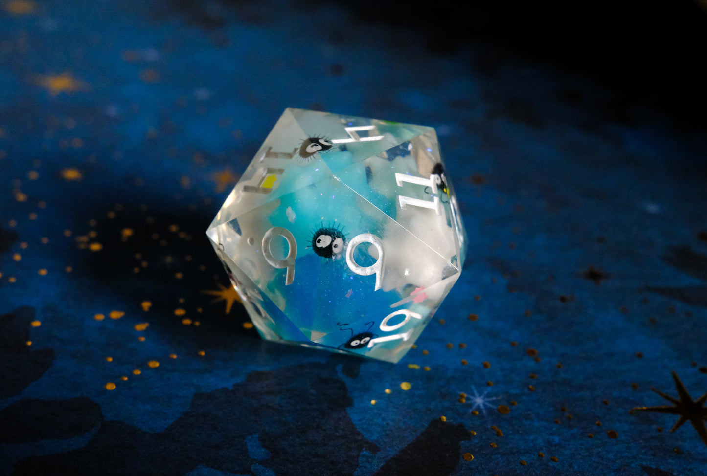 Blue Cyan Soot Sprite Mega D20