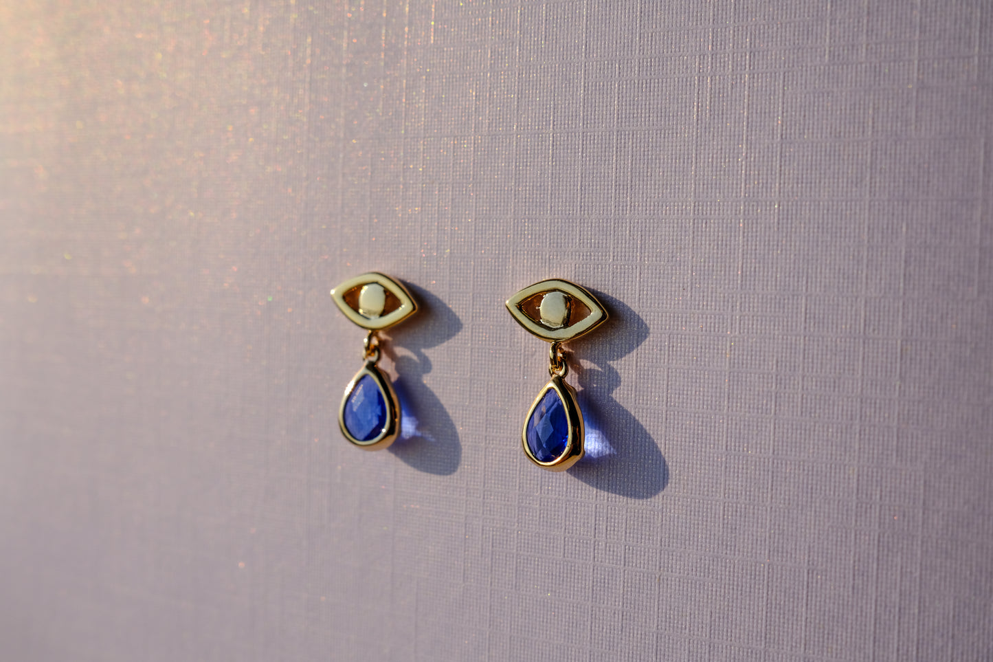 Tear Drops Blue Stud Earrings
