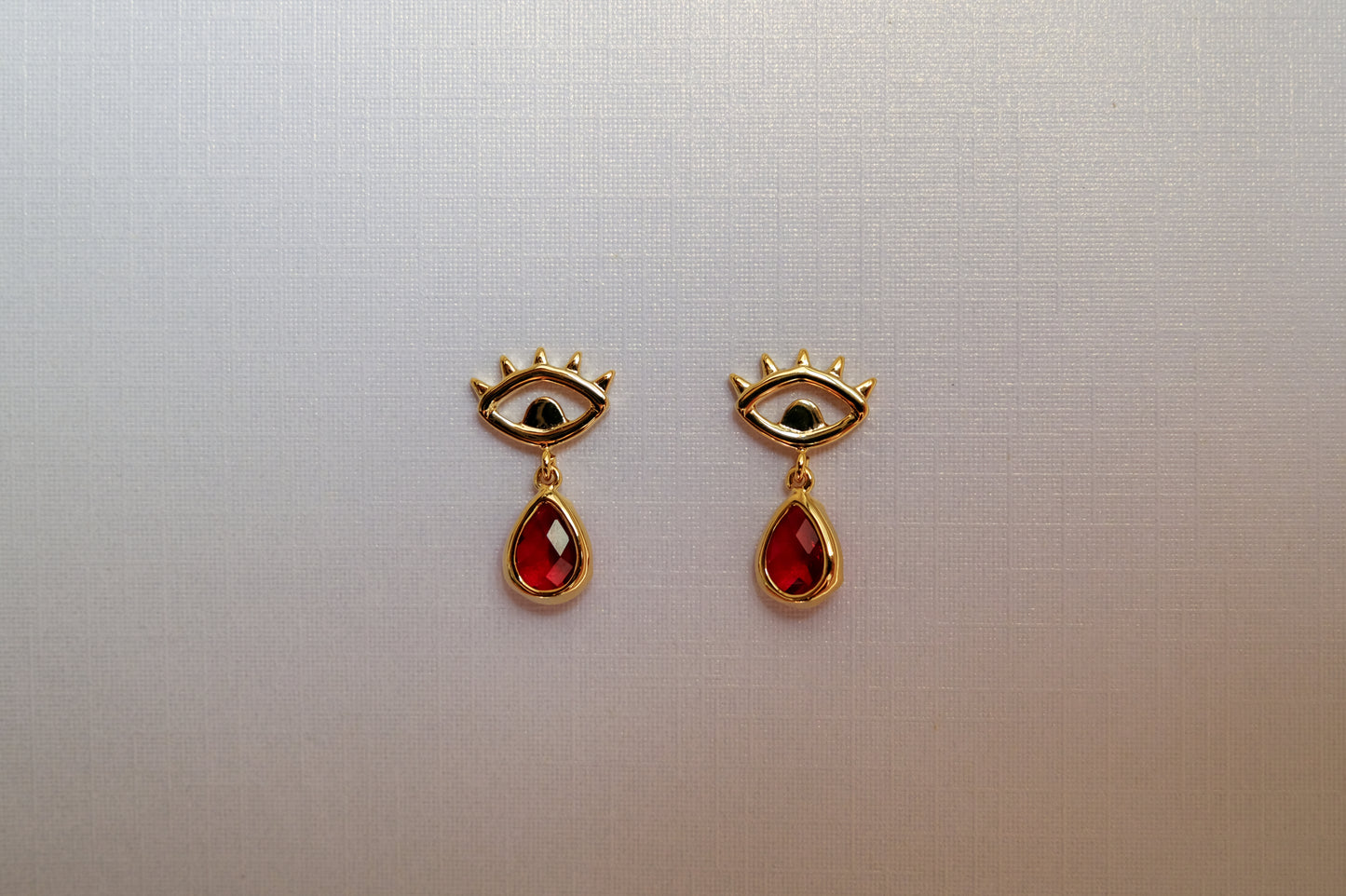 Tear Drops Red Stud Earrings