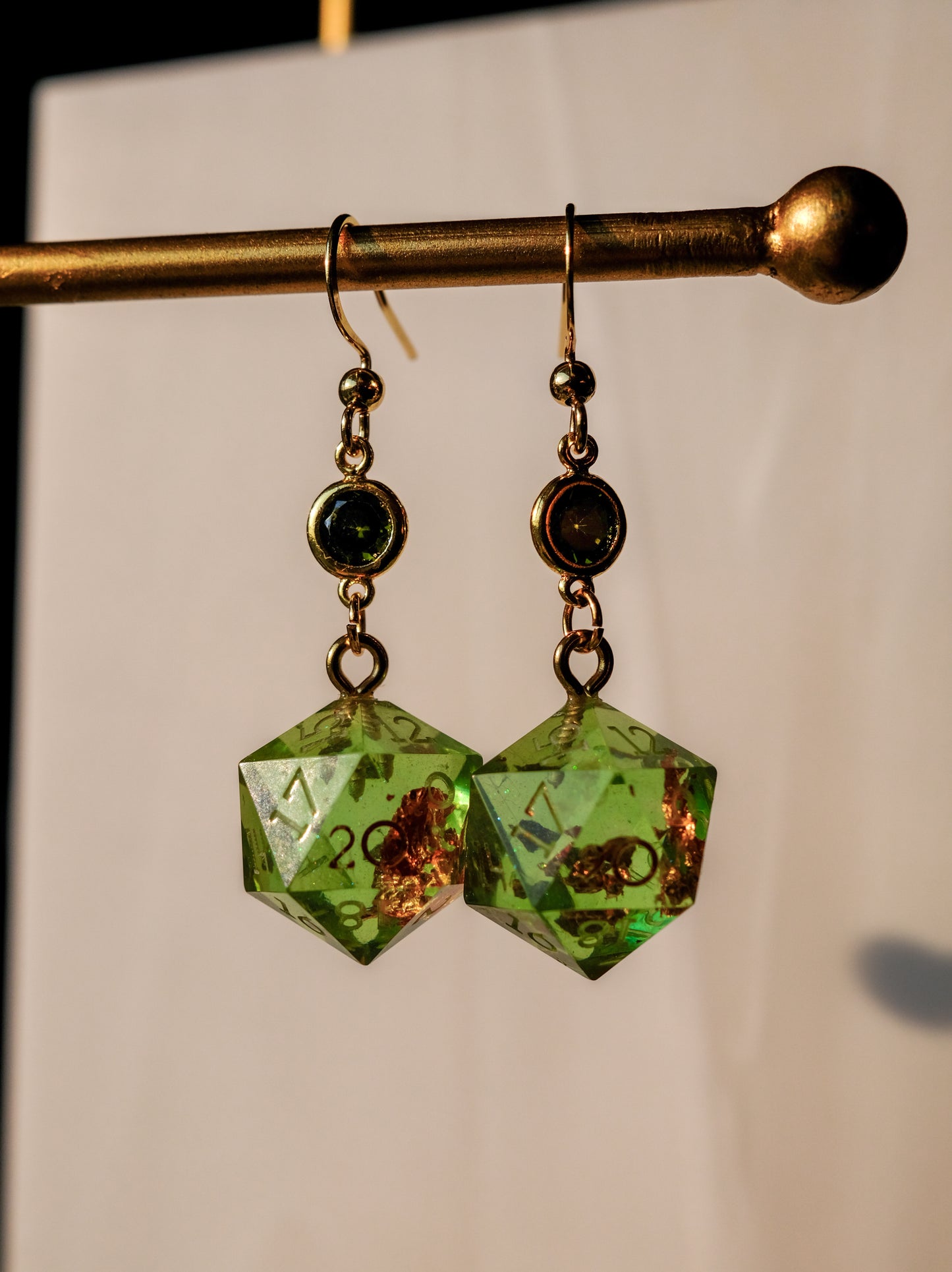 Faux Diotase Mini D20 Earrings