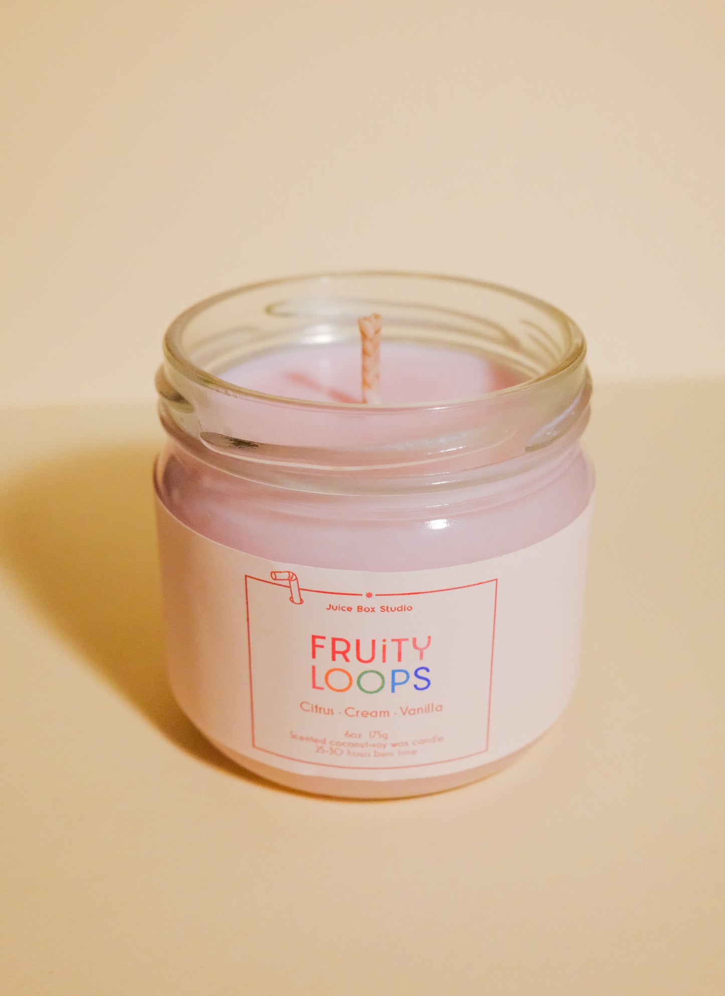 Fruity Loops Scented Candle jar