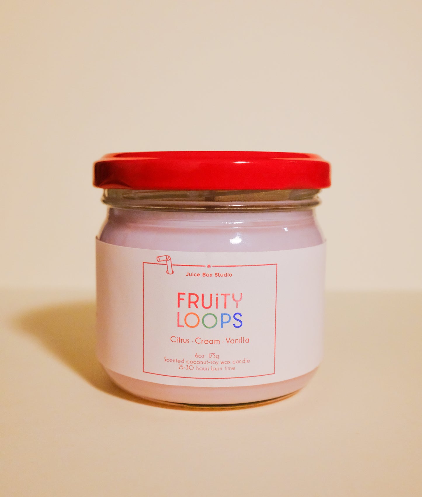 Fruity Loops Scented Candle jar