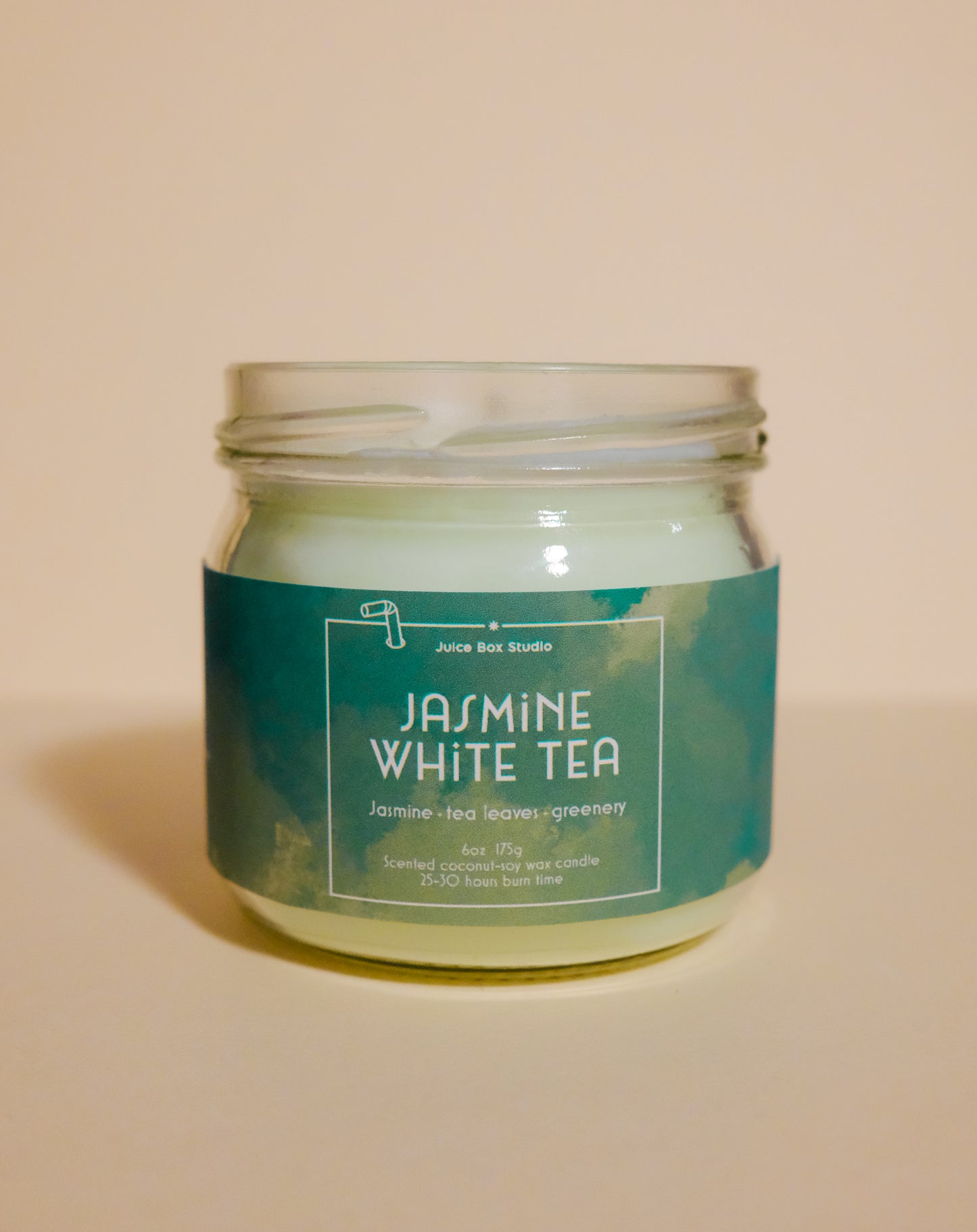 Jasmine White Tea Scented Candle jar