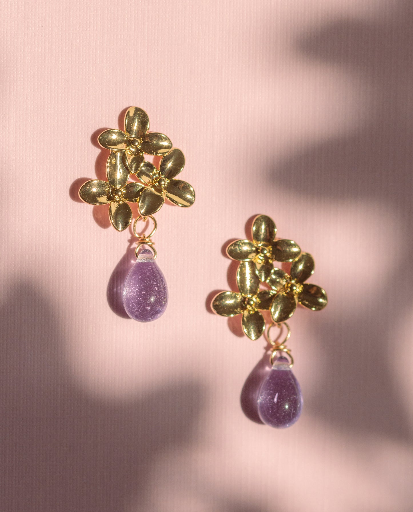 Lilac Drop Stud Earrings
