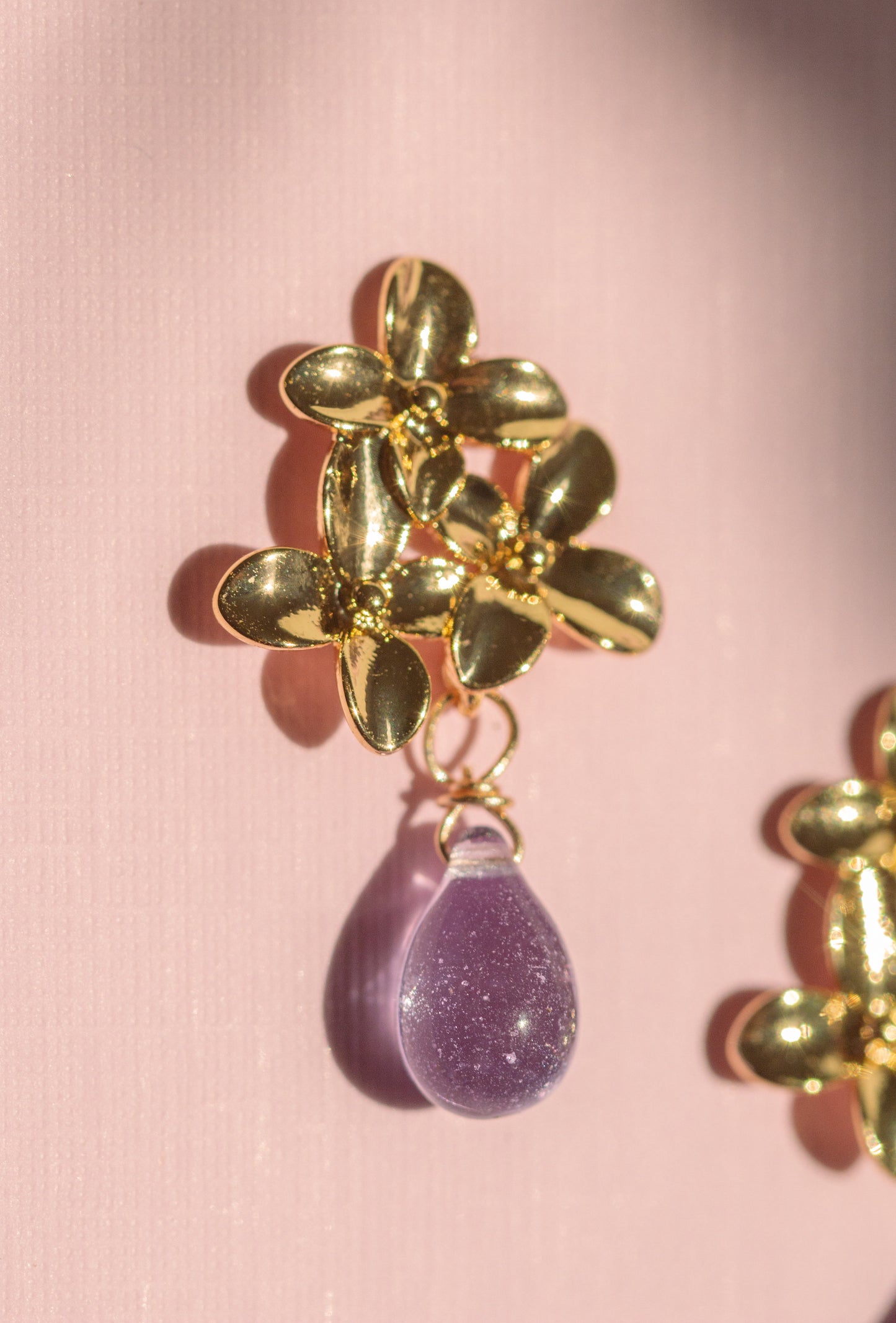 Lilac Drop Stud Earrings