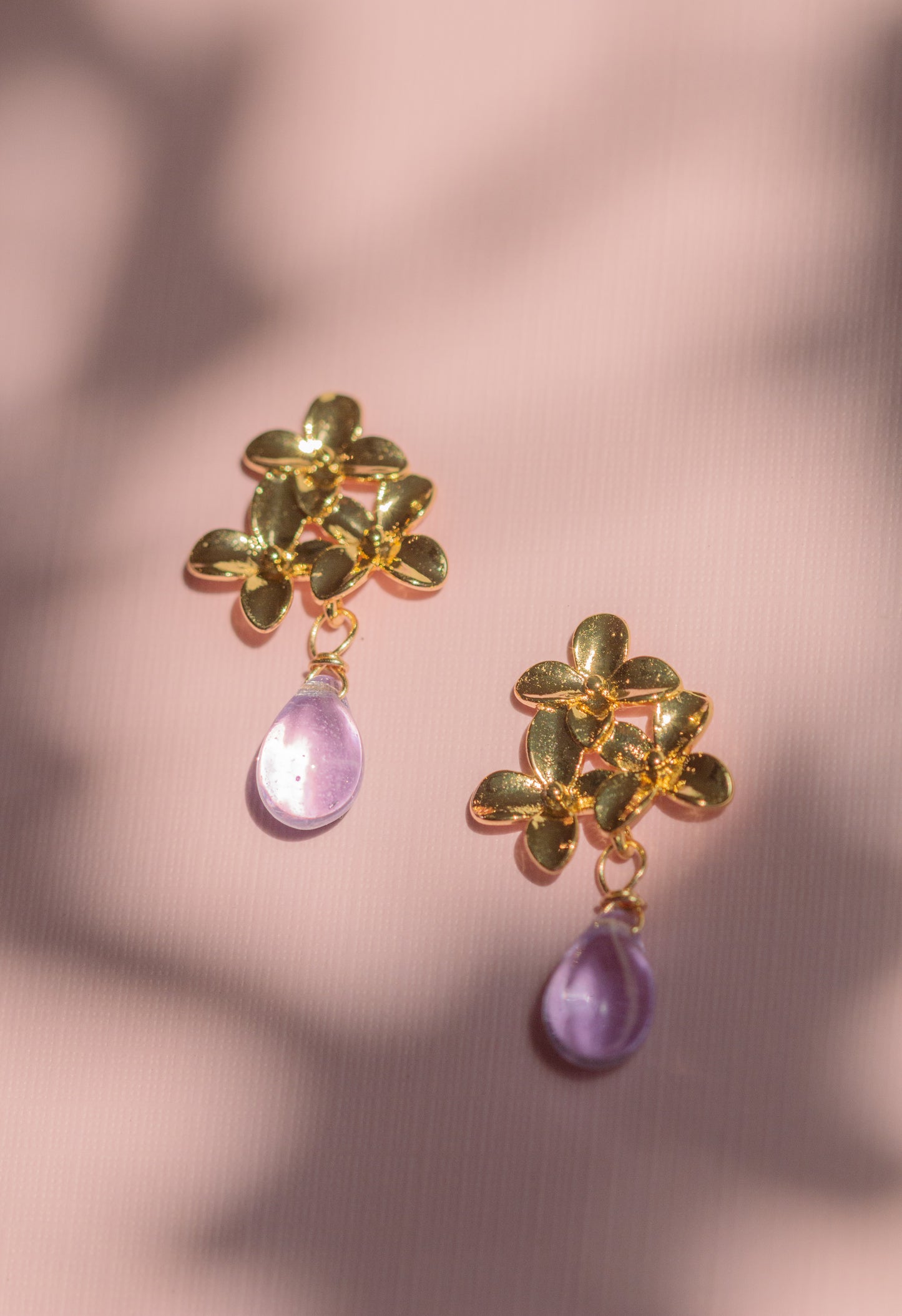 Lilac Drop Stud Earrings