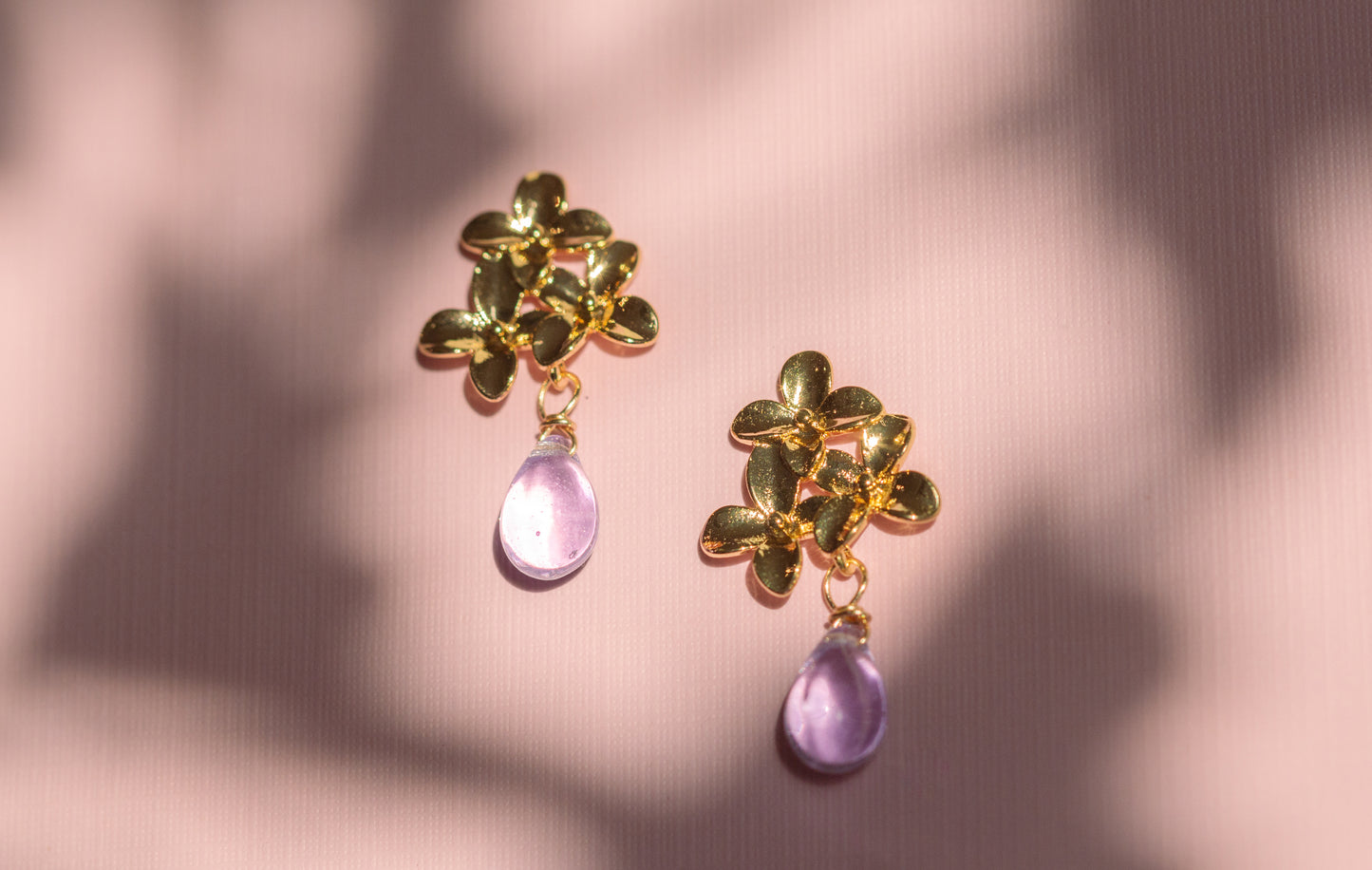 Lilac Drop Stud Earrings
