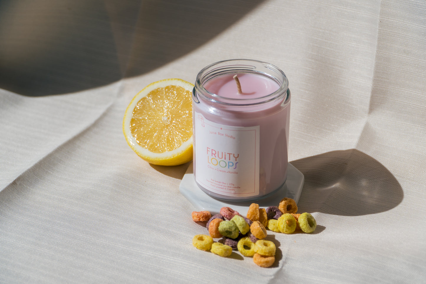 Fruity Loops Scented Candle jar