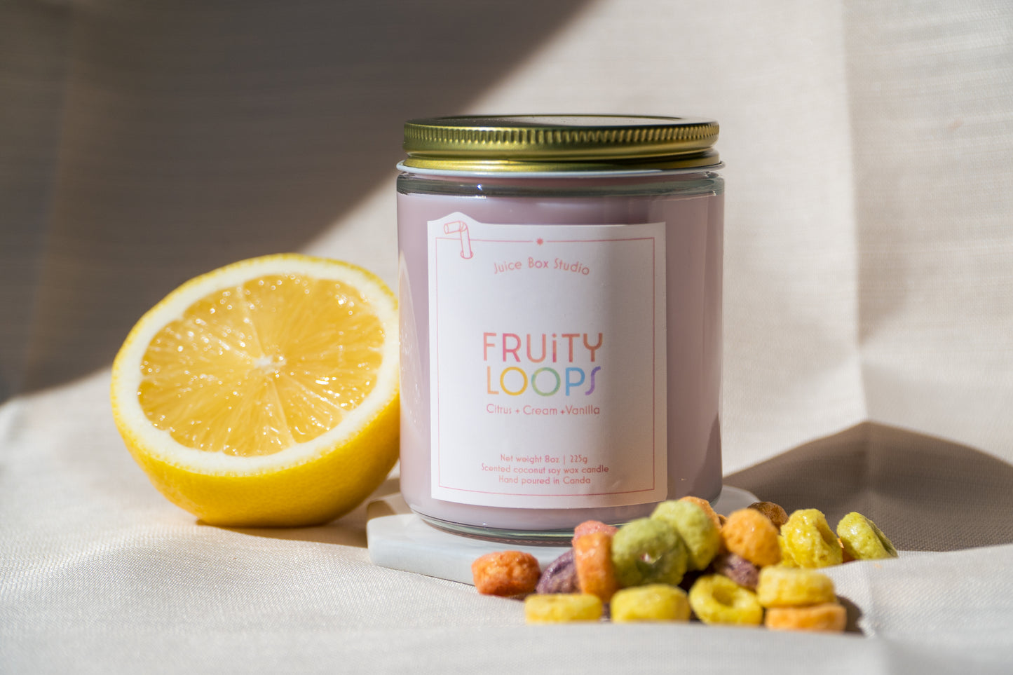 Fruity Loops Scented Candle jar