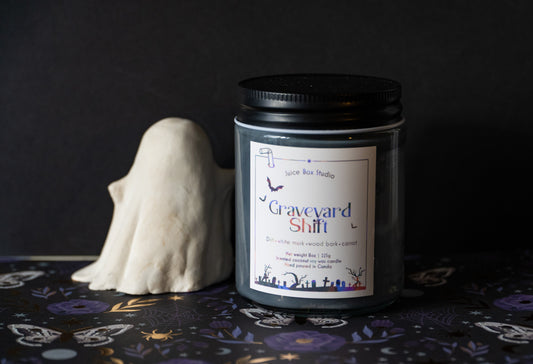 Graveyard Shift Scented Candle jar