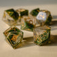 Butterfly Catcher Gold Polyhedral Dice Set