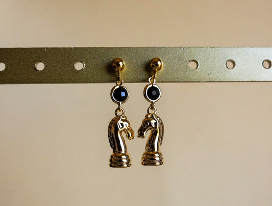 Knight Chess Piece Stud Earrings