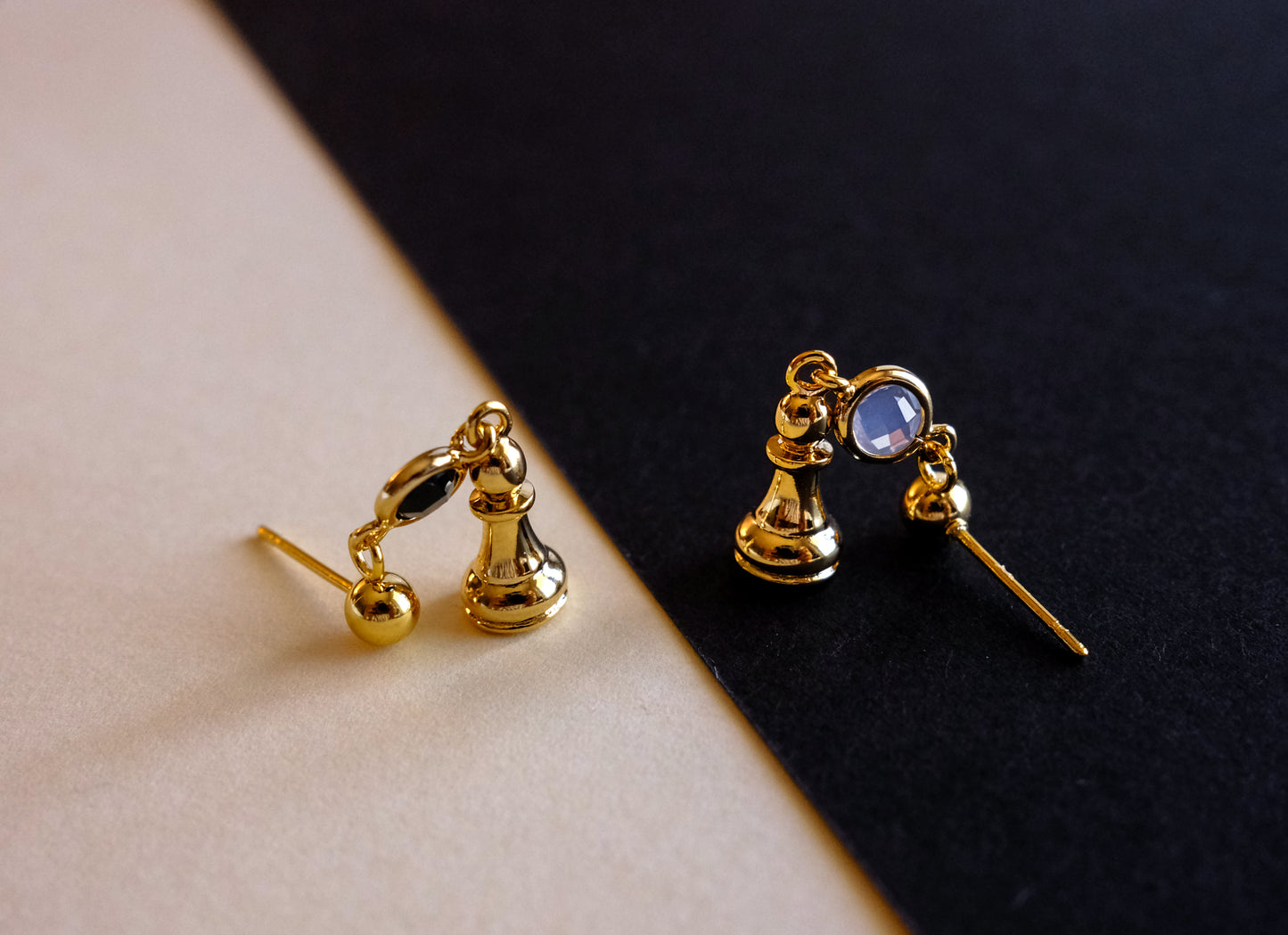 Pawn Chess Piece Stud Earrings