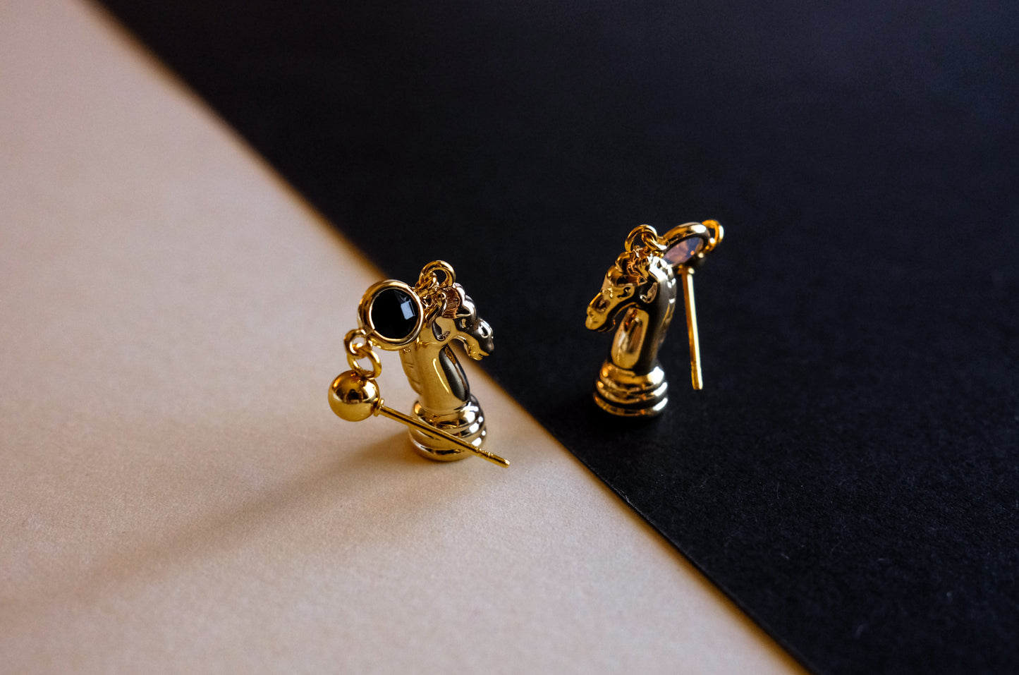 Knight Chess Piece Stud Earrings
