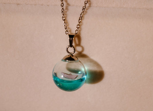 Paper Boat in a Bottle Necklace