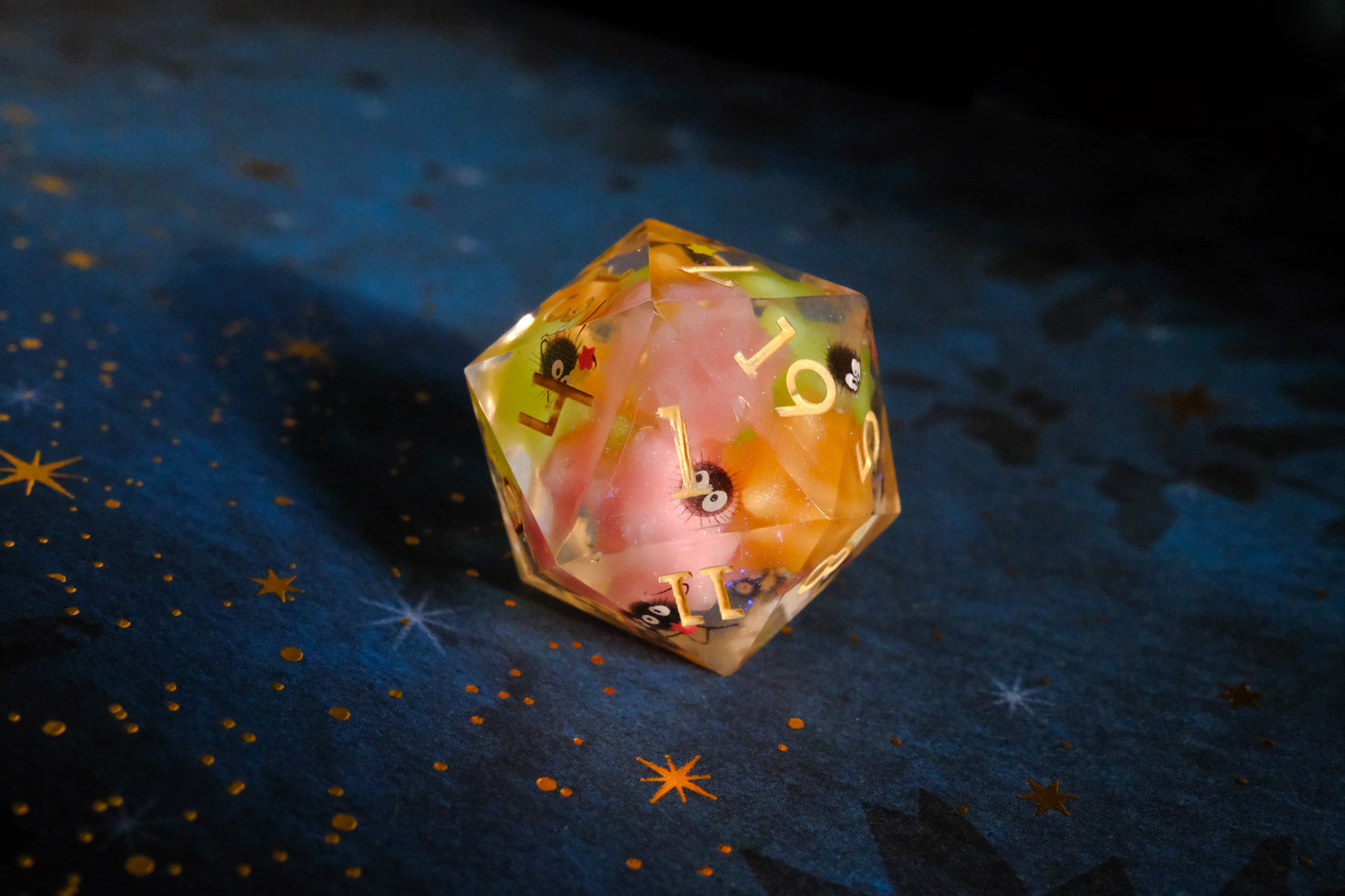 Pink Orange Green Soot Sprite Mega D20 A- grade