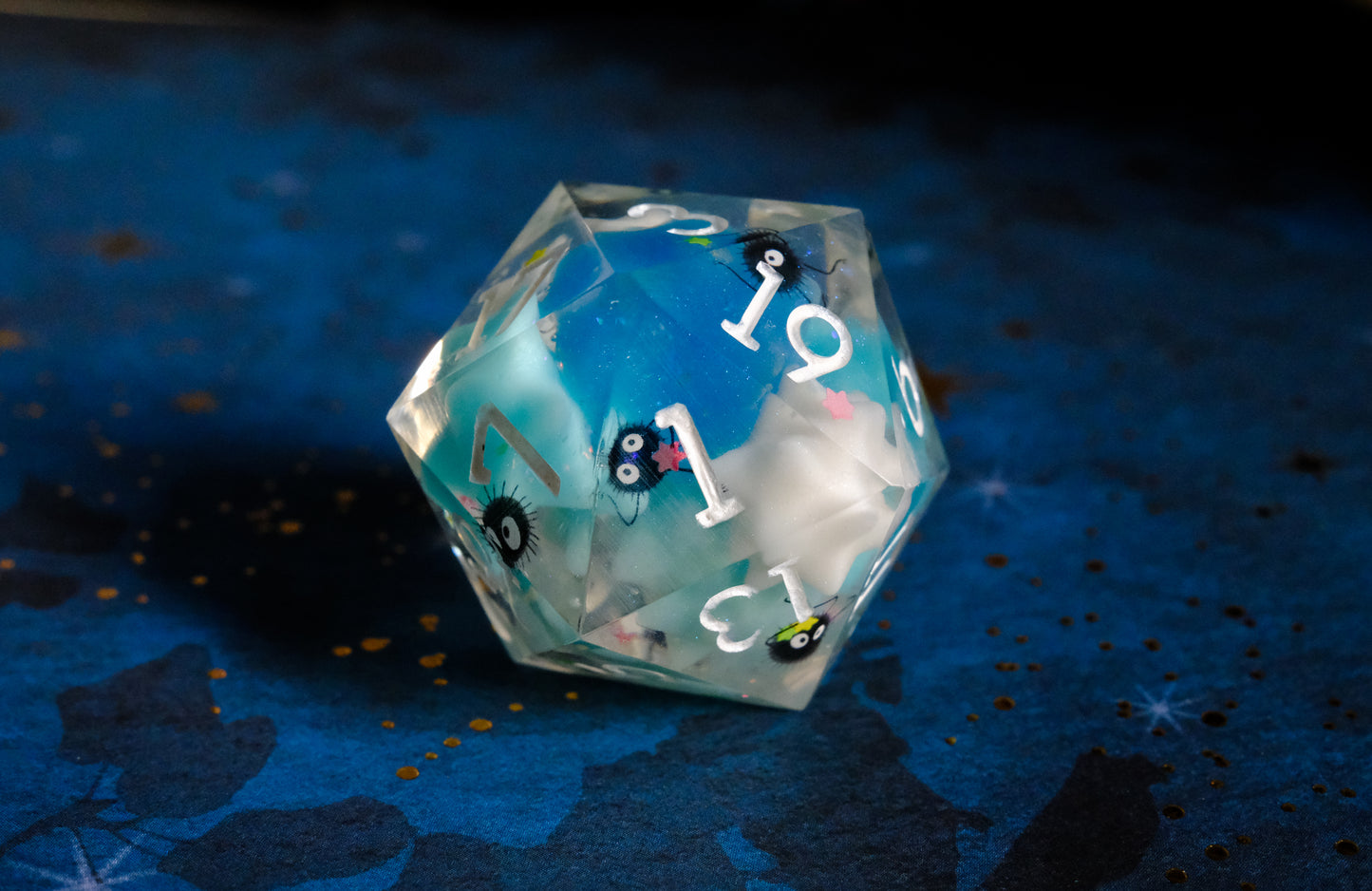 Blue Cyan Soot Sprite Mega D20