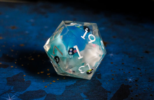 Blue Cyan Soot Sprite Mega D20