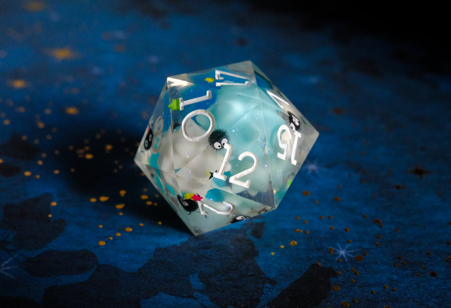 Blue Cyan Soot Sprite Mega D20