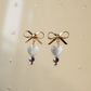 Bow and Heart Stud Earrings