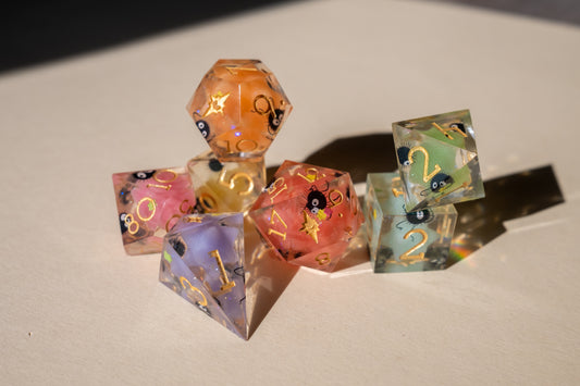 Soot Sprite Party Flawed Polyhedral Dice Set
