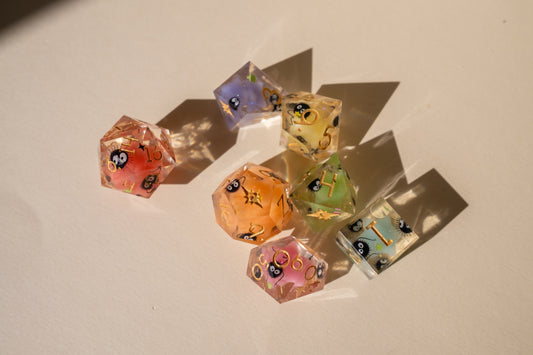 Soot Sprite Party Flawed Polyhedral Dice Set