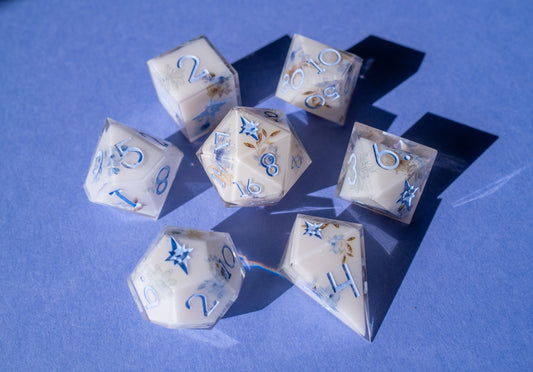 Heavenly Blooms Polyhedral Dice Set A- Grade