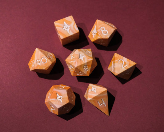 Orange Dream Flawed Polyhedral Dice Set