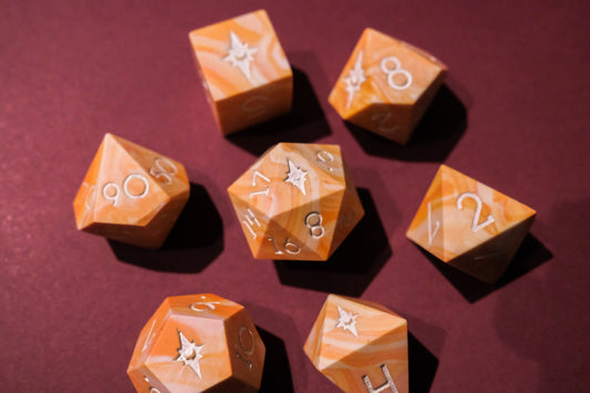 Orange Dream Flawed Polyhedral Dice Set