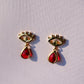 Tear Drops Red Stud Earrings