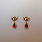 Tear Drops Red Stud Earrings