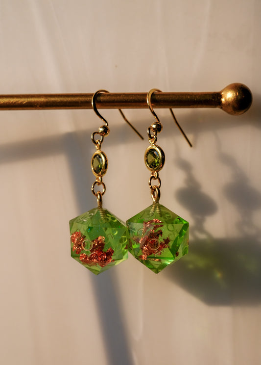 Faux Diotase Mini D20 Earrings