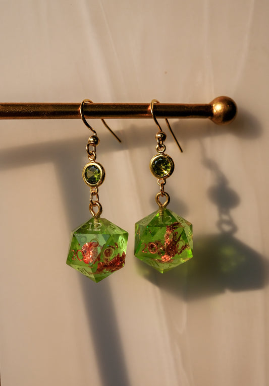 Faux Diotase Mini D20 Earrings