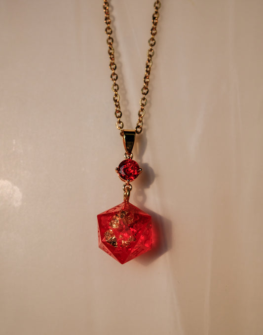 Scarlet Mini D20 Necklace