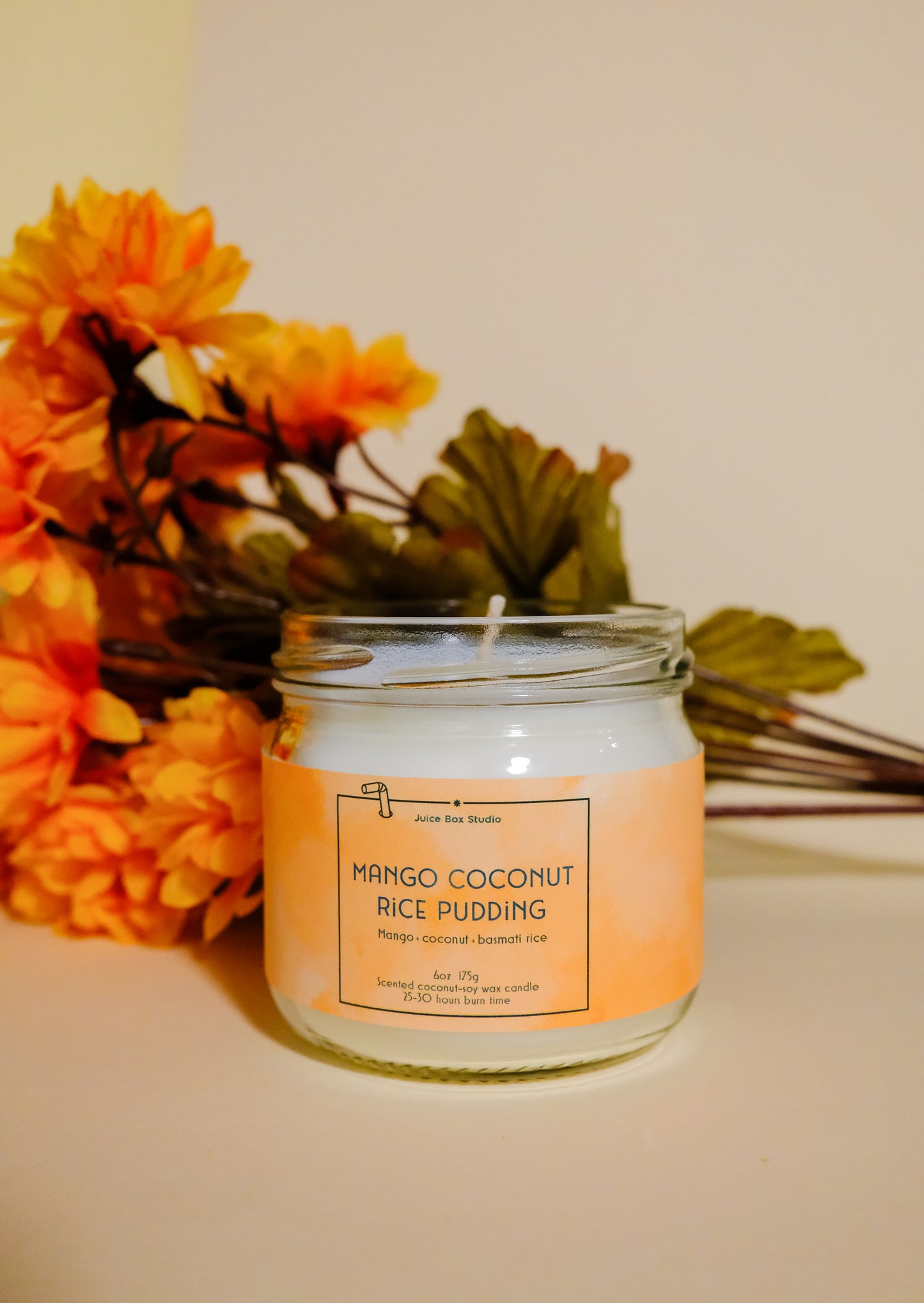 Mango Coconut Rice Pudding Scented Candle Jar