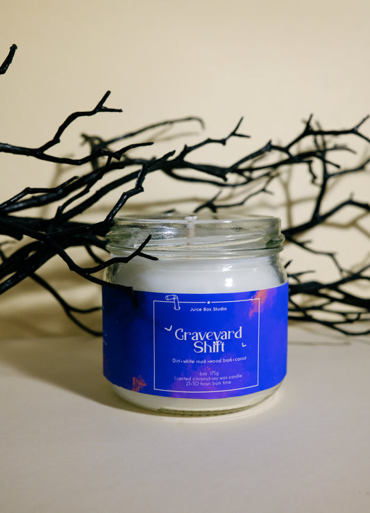 Graveyard Shift Scented Candle jar