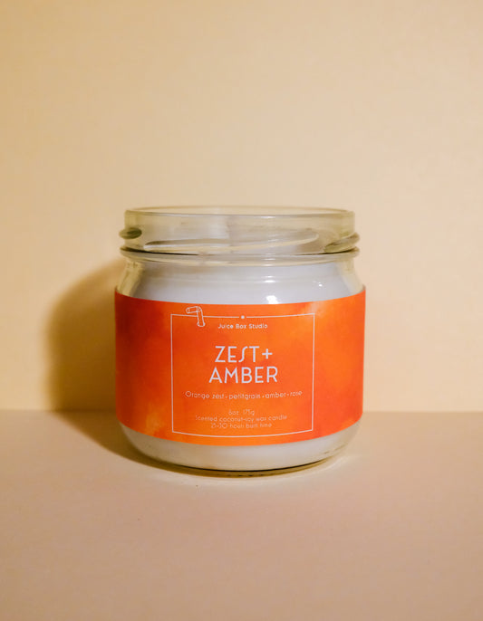 Zest & Amber Scented Candle jar