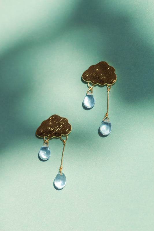 Cloudy Day Drop Stud Earrings