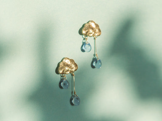 Cloudy Day Drop Stud Earrings