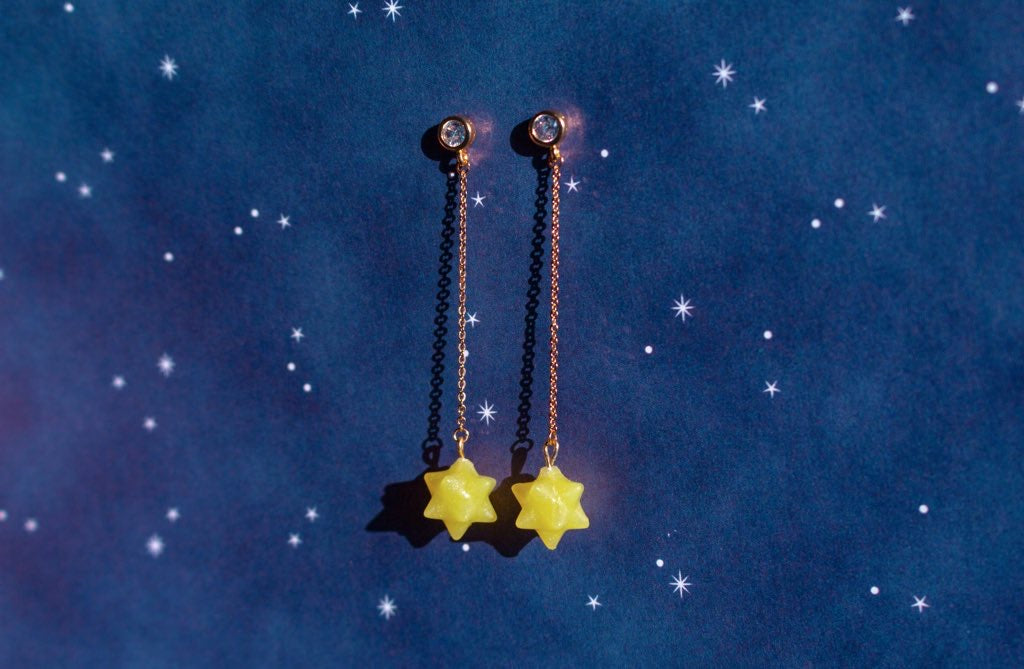 Star Piece Drop Earrings
